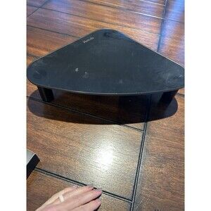 HEMUDU Black Tempered Glass Computer Monitor Riser/Triangle Desktop Corner Stand